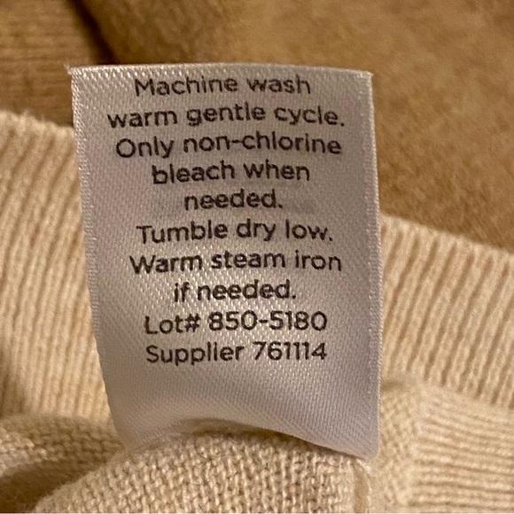 JCP Penny Women's Sweater Size M Colorblock Cardigan V-Neck Cashmere Blend - Picture 7 of 9